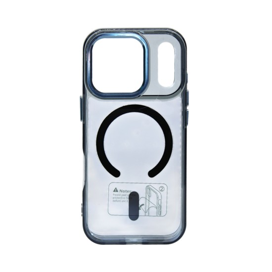 Capa Magnética Transparente em Acrílico Premium para Apple iPhone 17 Pro/iPhone 18 Pro Preto